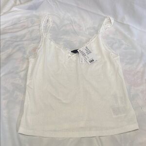 NWT H&M White Lace Trim Women's Tank